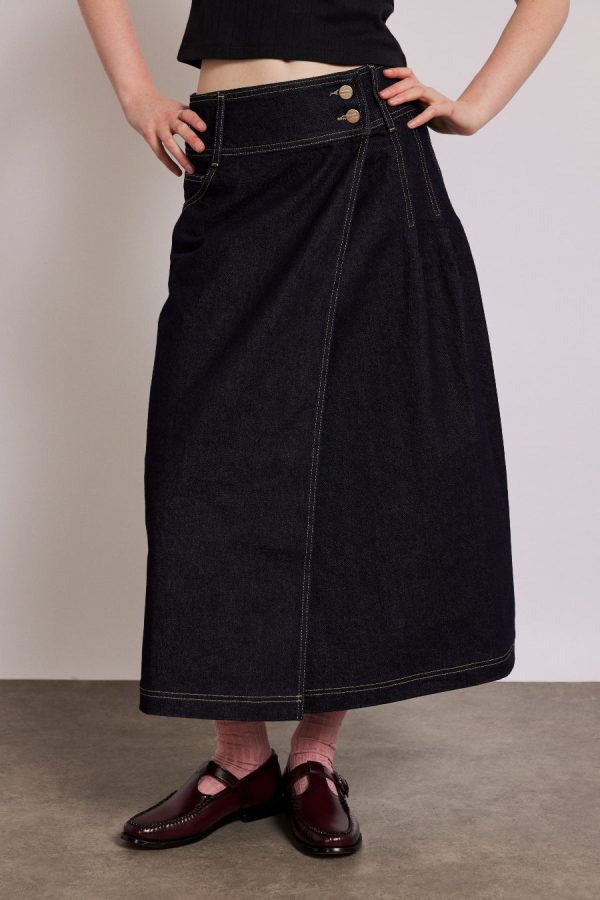 raye denim skirt - dark indigo Sale Women | Skirts Damson Madder - Image 5
