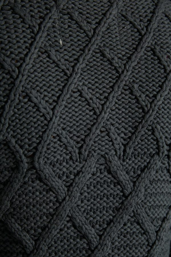 Knitwear Damson Madder Women | grandpa cardigan - charcoal cable Sale - Image 2