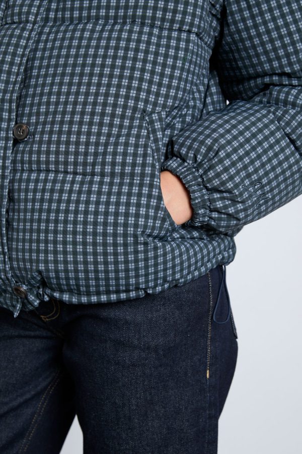 Women Jackets & Coats | Damson Madder pearl check puffer - navy gingham Sale - Image 4