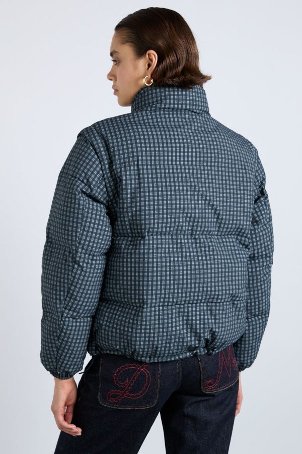 Women Jackets & Coats | Damson Madder pearl check puffer - navy gingham Sale - Image 5