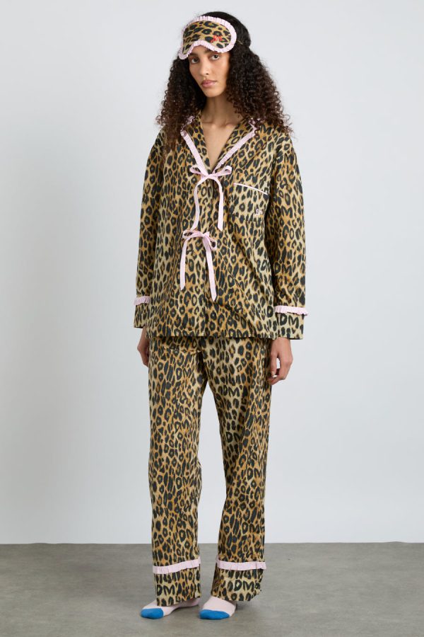 Women antonella pj set- leopard Sale | Nightwear Damson Madder