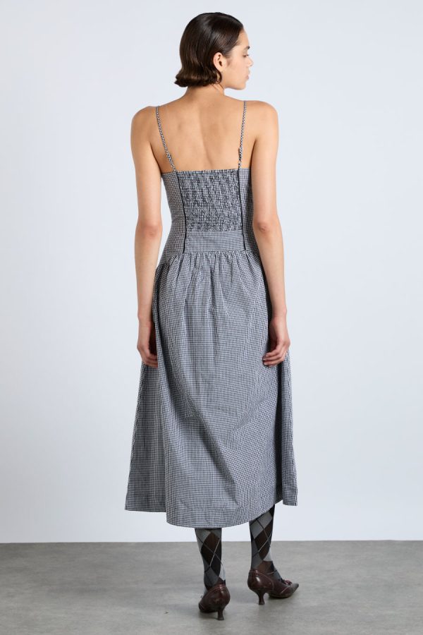 Women Damson Madder persephone midi dress - black gingham Sale | Occasion Wear - Image 6