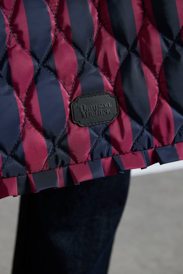 Bags | frill edge ruched tote bag - navy & burgundy stripe Sale - Damson Madder Women - Image 4