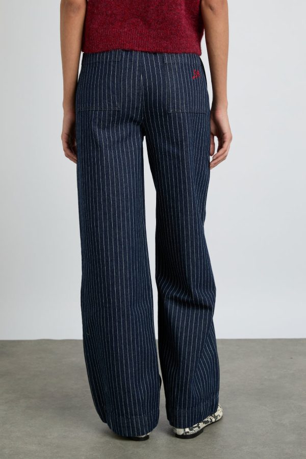 Bottoms Women | rafe jeans - navy pin stripe Sale Damson Madder - Image 2