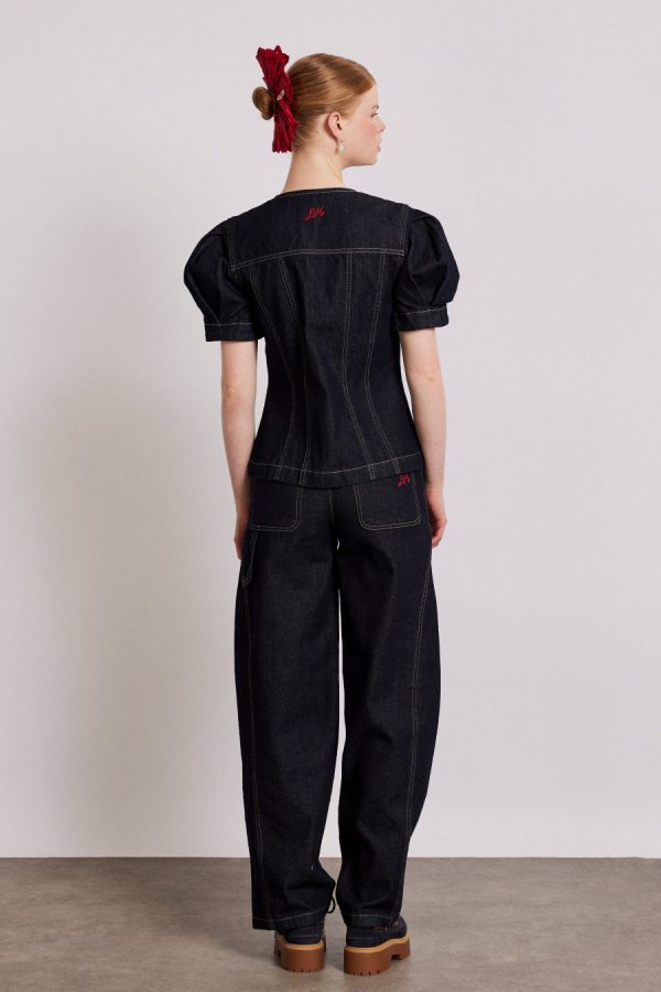 Denim Women | shell denim top - dark indigo Sale Damson Madder - Image 5