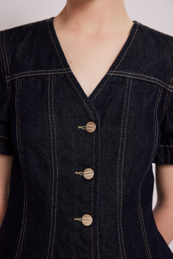 Denim Women | shell denim top - dark indigo Sale Damson Madder - Image 2