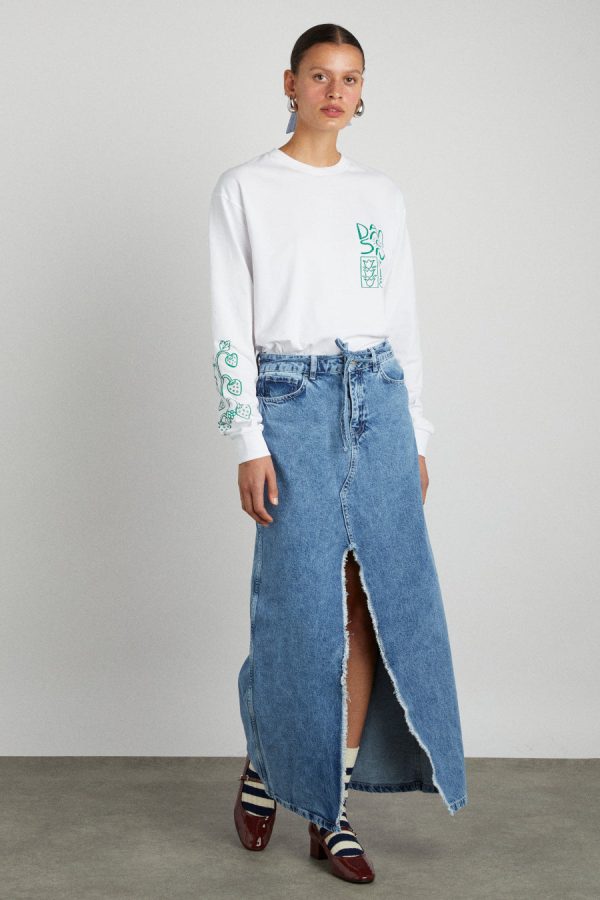 Denim | Women Damson Madder kaia denim maxi skirt Sale - Image 4