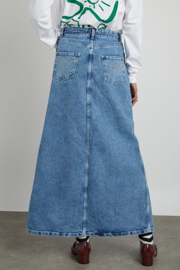 Denim | Women Damson Madder kaia denim maxi skirt Sale - Image 5
