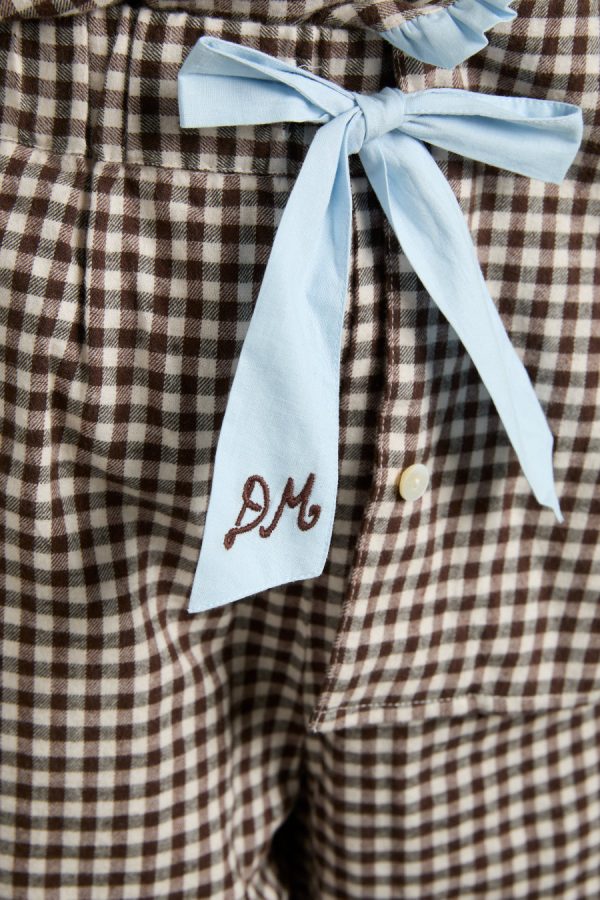 Damson Madder antonia pj set- brown gingham Sale | Women Nightwear - Image 8