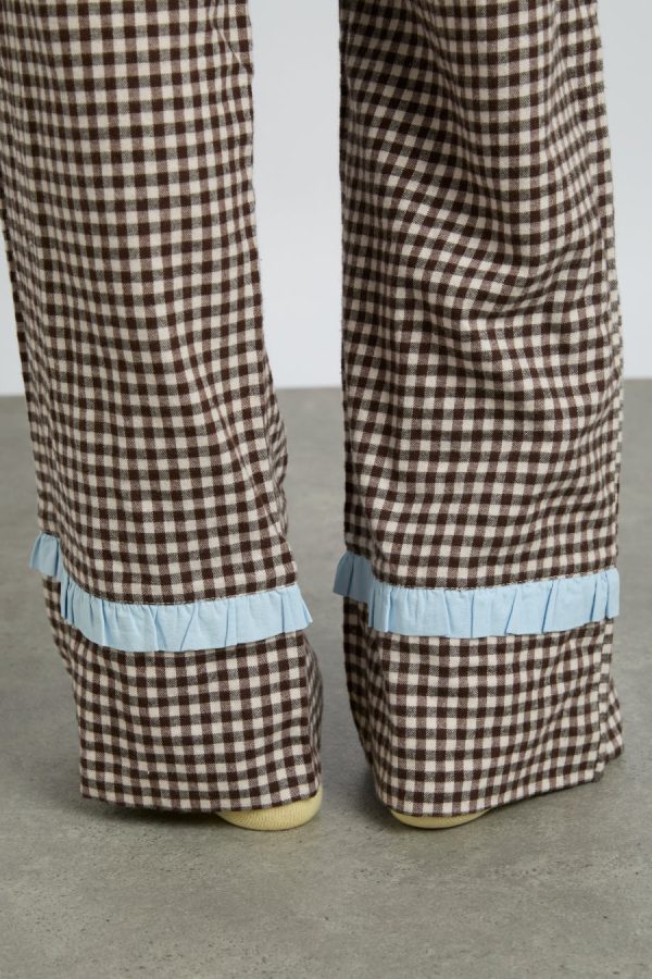 Damson Madder antonia pj set- brown gingham Sale | Women Nightwear - Image 2