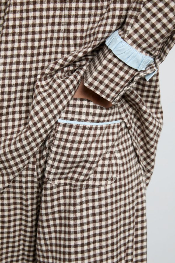 Damson Madder antonia pj set- brown gingham Sale | Women Nightwear - Image 4