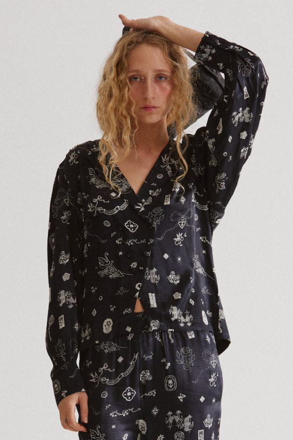 Occasion Wear | clairo blouse - symbol print Sale | Damson Madder Women