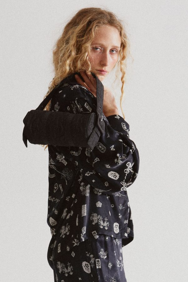 Occasion Wear | clairo blouse - symbol print Sale | Damson Madder Women - Image 5
