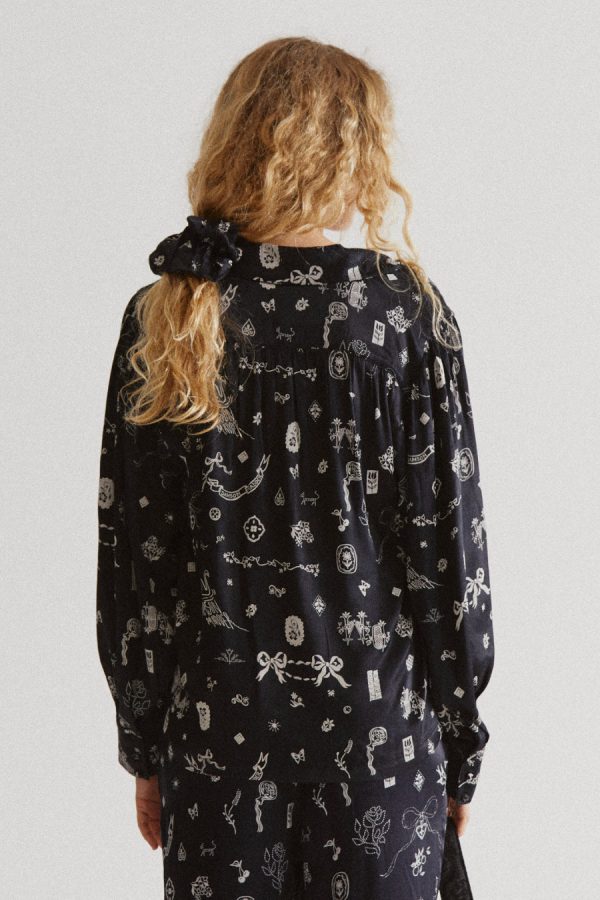Occasion Wear | clairo blouse - symbol print Sale | Damson Madder Women - Image 4