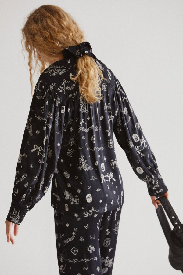 Occasion Wear | clairo blouse - symbol print Sale | Damson Madder Women - Image 3
