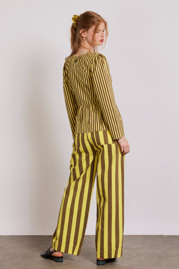 Damson Madder Co-ords | Women | rafe pants - yellow choc stripe Sale - Image 3