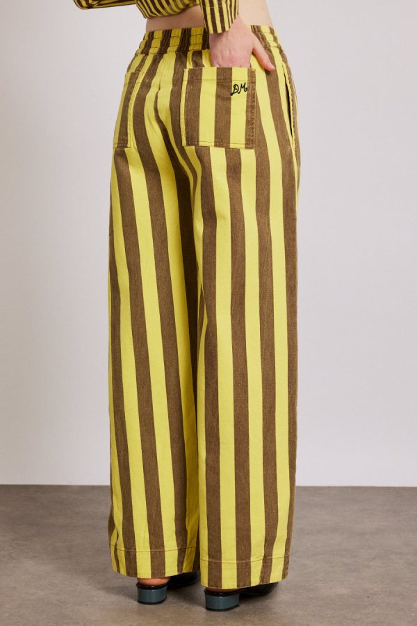 Damson Madder Co-ords | Women | rafe pants - yellow choc stripe Sale - Image 2