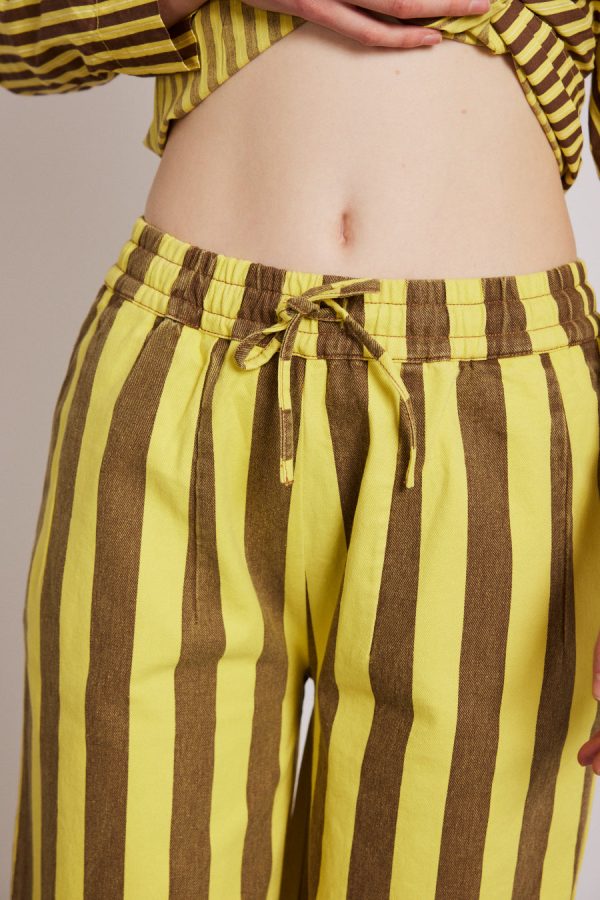 Damson Madder Co-ords | Women | rafe pants - yellow choc stripe Sale - Image 6