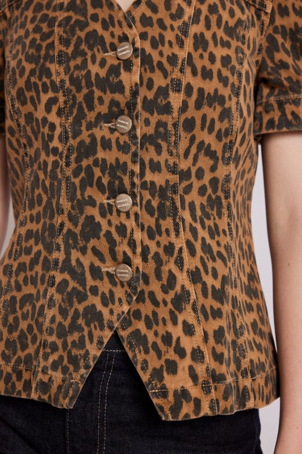 Co-ords | Women Damson Madder shell denim top - leopard Sale - Image 8