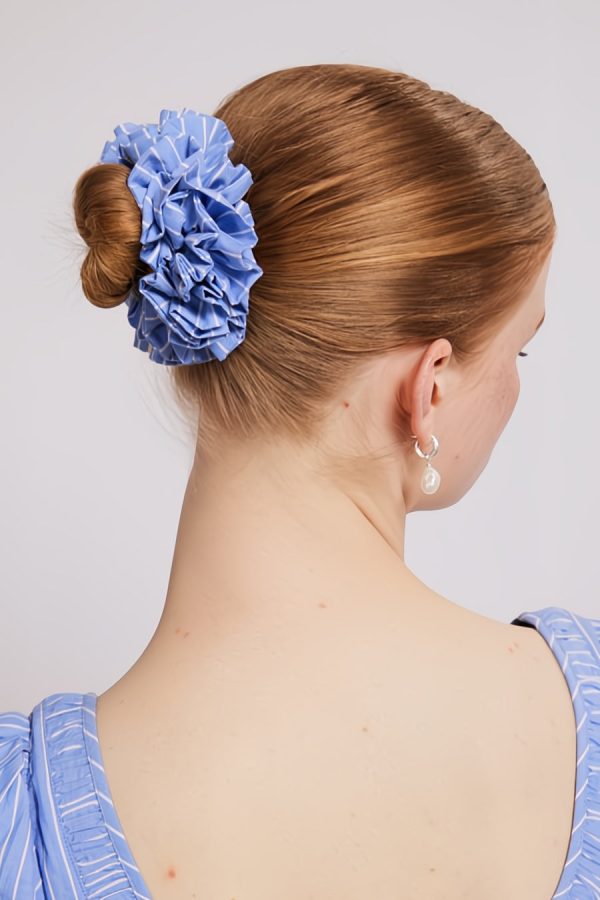 Women Hair Accessories | Damson Madder garter scrunchie - blue and white stripe Sale