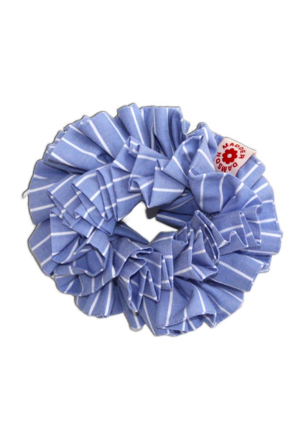 Women Hair Accessories | Damson Madder garter scrunchie - blue and white stripe Sale - Image 2
