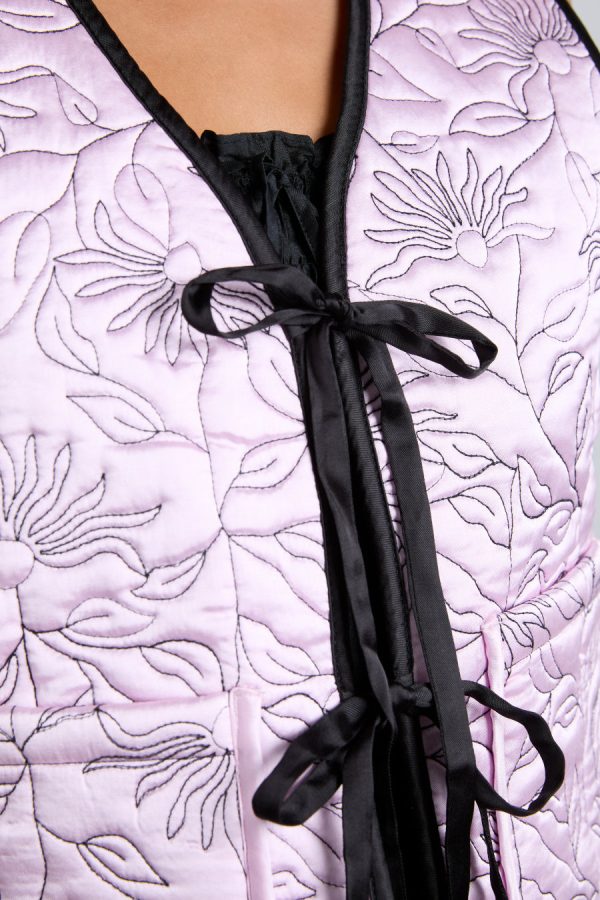 Women Gilets | Damson Madder arte reversible gilet - black & pink satin Sale - Image 4
