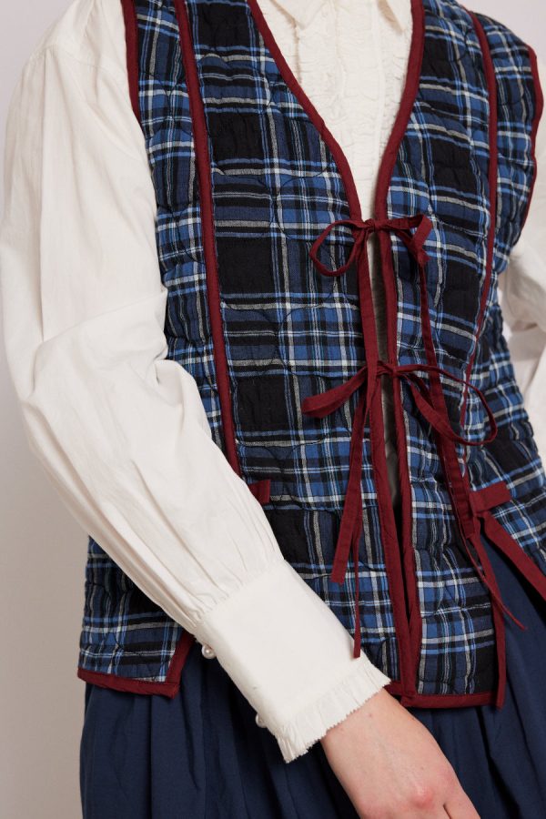 Gilets | Women Damson Madder alva bow gilet Sale - Image 5
