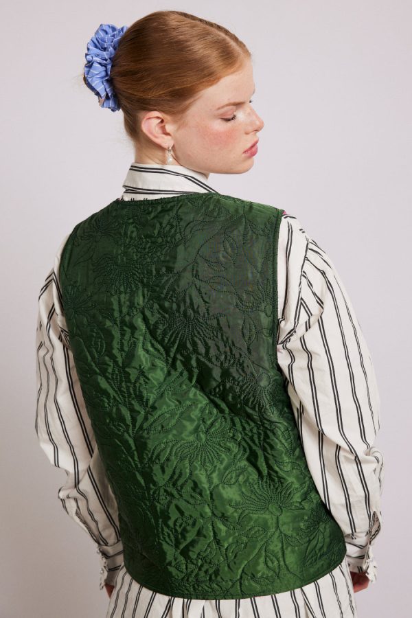 Women Damson Madder georgie reversible gilet - pink satin Sale | Gilets - Image 3
