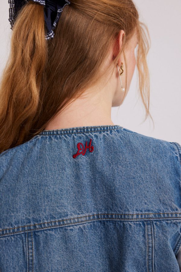 Gilets Women | billie denim gilet - vintage wash Sale Damson Madder - Image 2