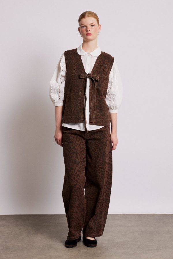 Damson Madder dilly denim gilet - dark leopard Sale | Women Gilets - Image 3