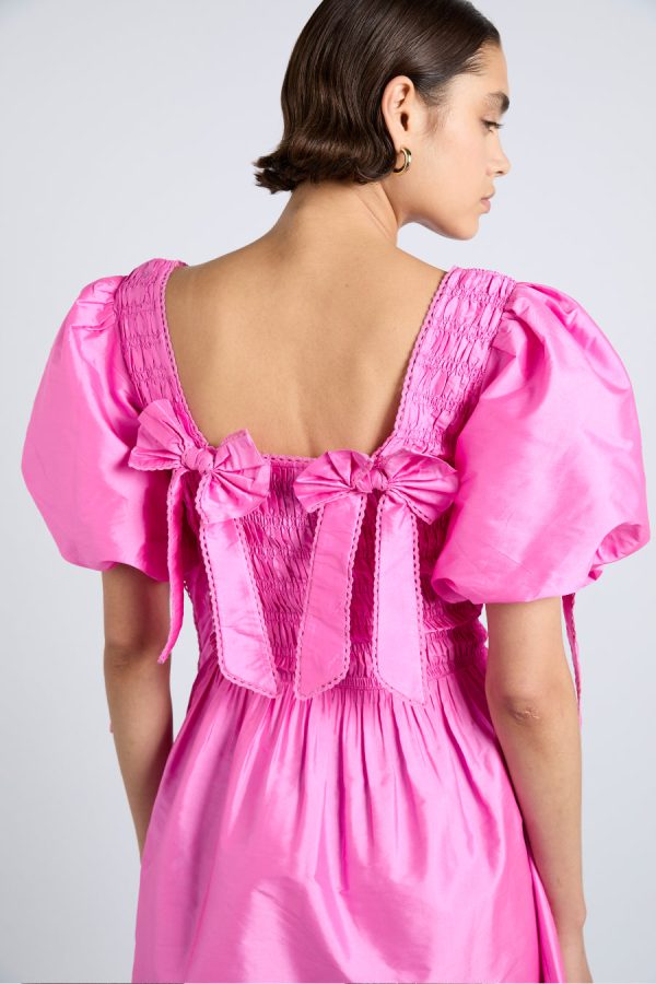 Dresses | lauren mini dress- pink taffeta Sale | Damson Madder Women - Image 2