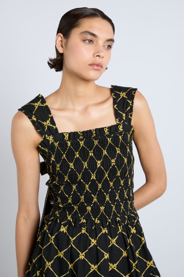 Women Damson Madder tish midi dress - black bow print Sale | Dresses - Image 6