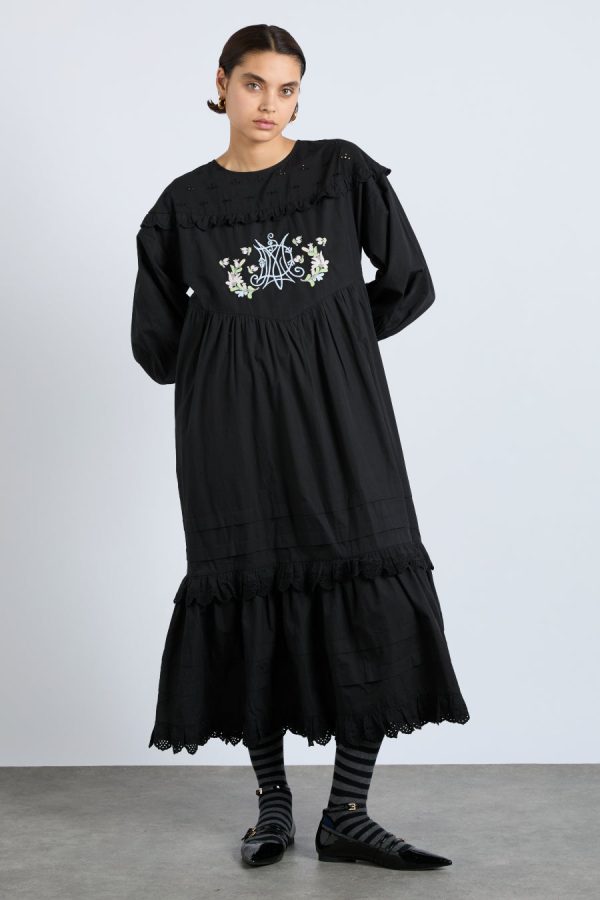 Dresses Damson Madder Women | miriam midi dress - black Sale