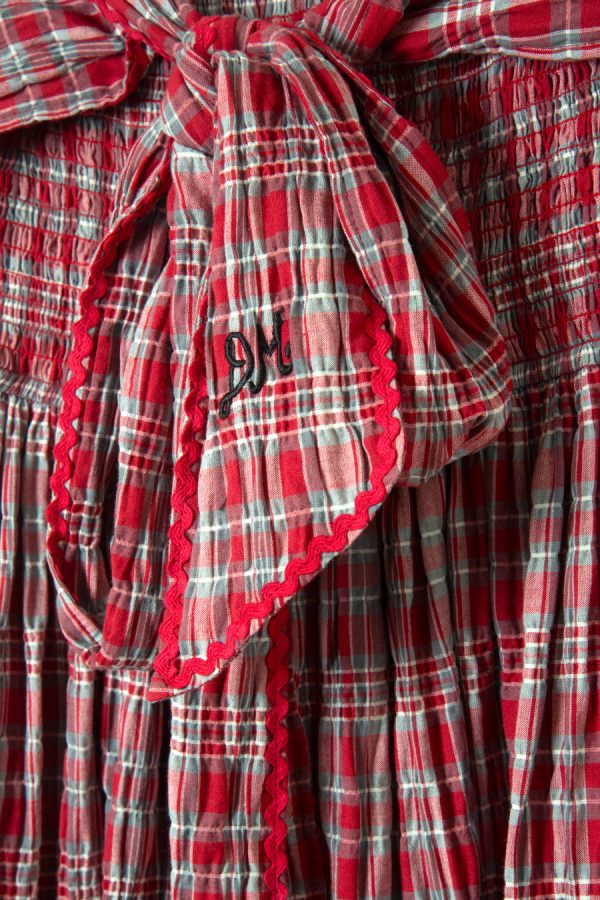 Damson Madder Dresses | Women | pia midi dress - red check Sale - Image 5