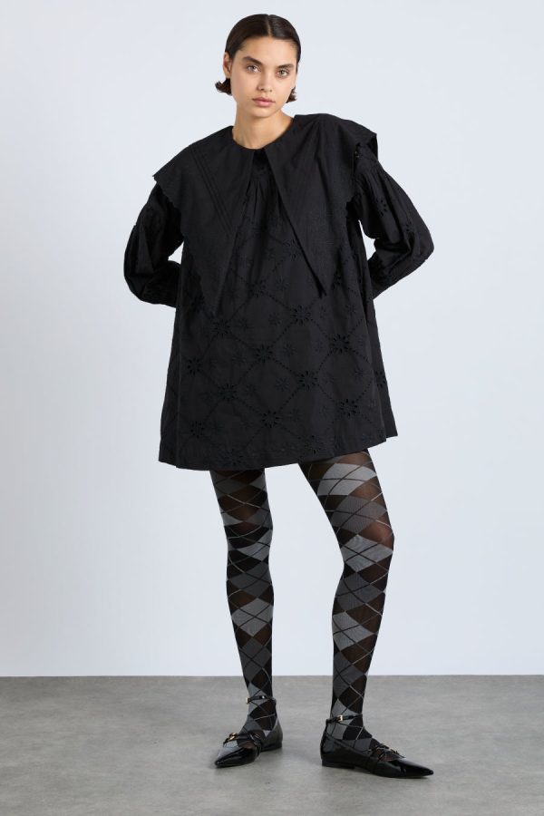 Dresses | Women Damson Madder clementine embroidered collared mini dress - black Sale