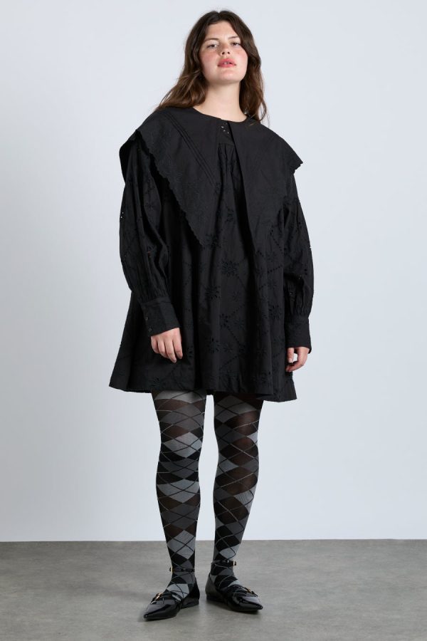 Dresses | Women Damson Madder clementine embroidered collared mini dress - black Sale - Image 2