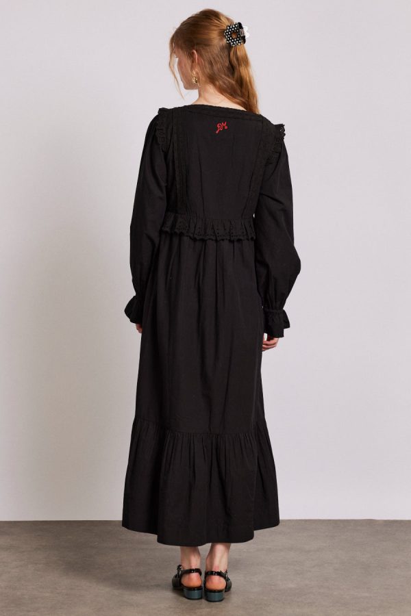 edith midi dress - black Sale Women | Dresses Damson Madder - Image 5