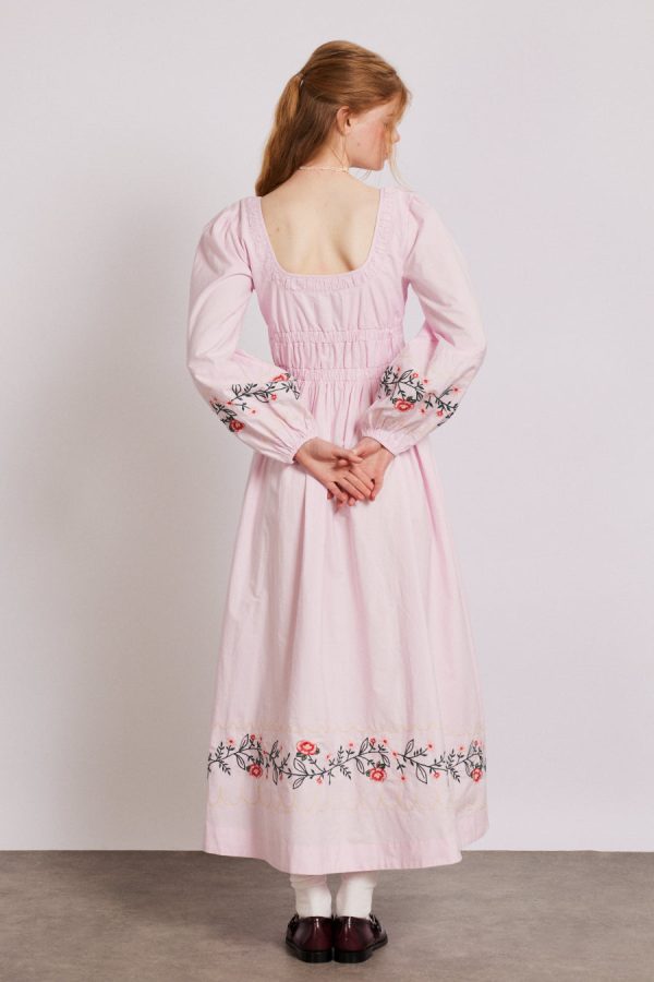 dakota dress - pink embroidery Sale Women | Dresses Damson Madder - Image 6