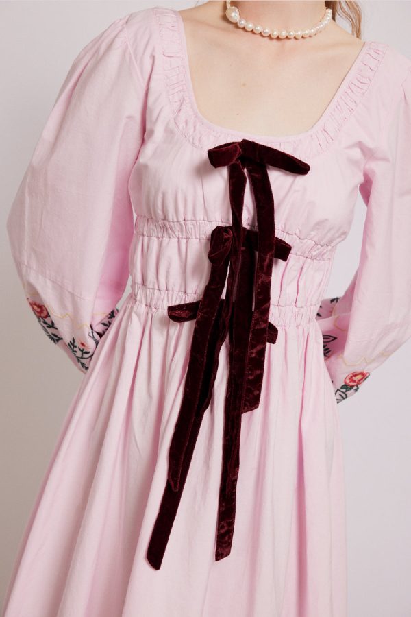 dakota dress - pink embroidery Sale Women | Dresses Damson Madder - Image 2