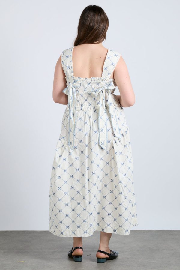 Dresses Damson Madder | Women Tish midi dress - white bow print Sale - Image 5