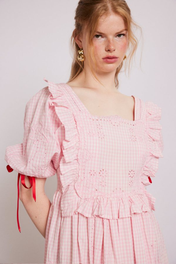 Dresses | Women Damson Madder rhea dress - pink gingham None - Image 4