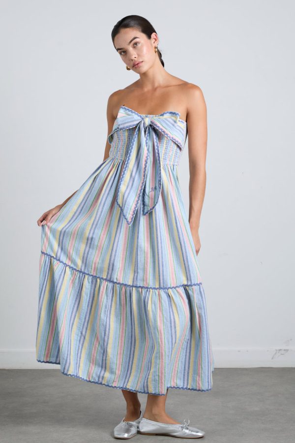 pia midi dress - pastel stripe None | Dresses Damson Madder Women - Image 6