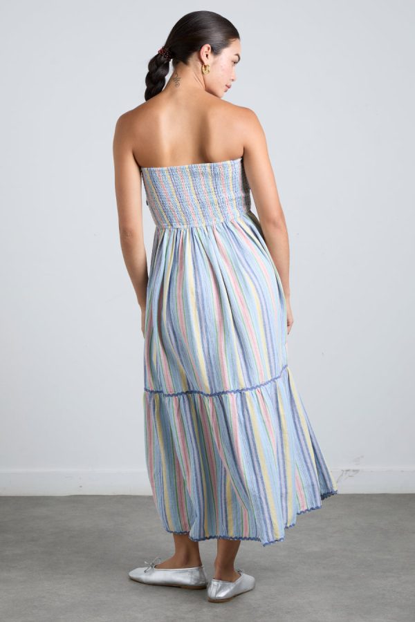 pia midi dress - pastel stripe None | Dresses Damson Madder Women - Image 5