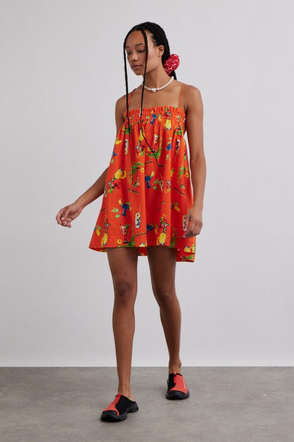 Dresses | lila strappy mini dress - cocktail print None - Damson Madder Women