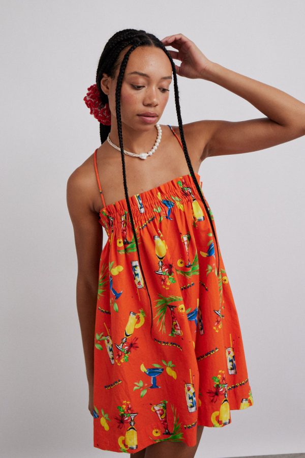 Dresses | lila strappy mini dress - cocktail print None - Damson Madder Women - Image 3