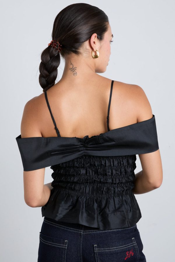 elsa shirred cami - black taffeta None | Tops Damson Madder Women - Image 2
