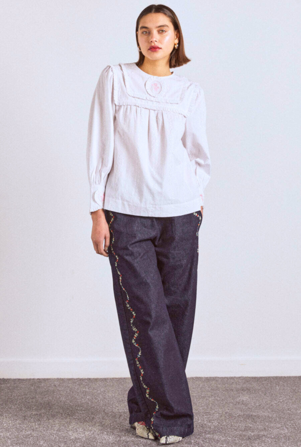 Tops | beatrice victoriana blouse- white None | Damson Madder Women - Image 2