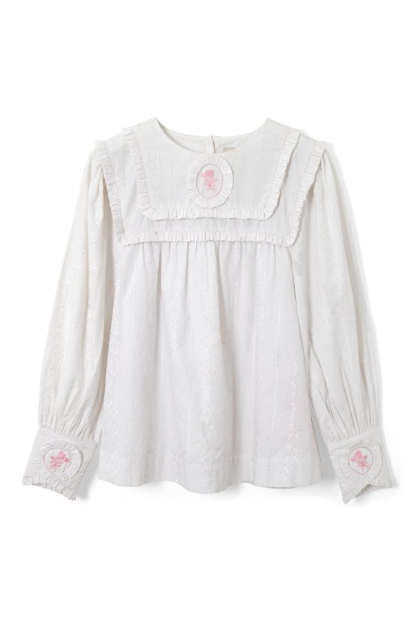 Tops | beatrice victoriana blouse- white None | Damson Madder Women - Image 5