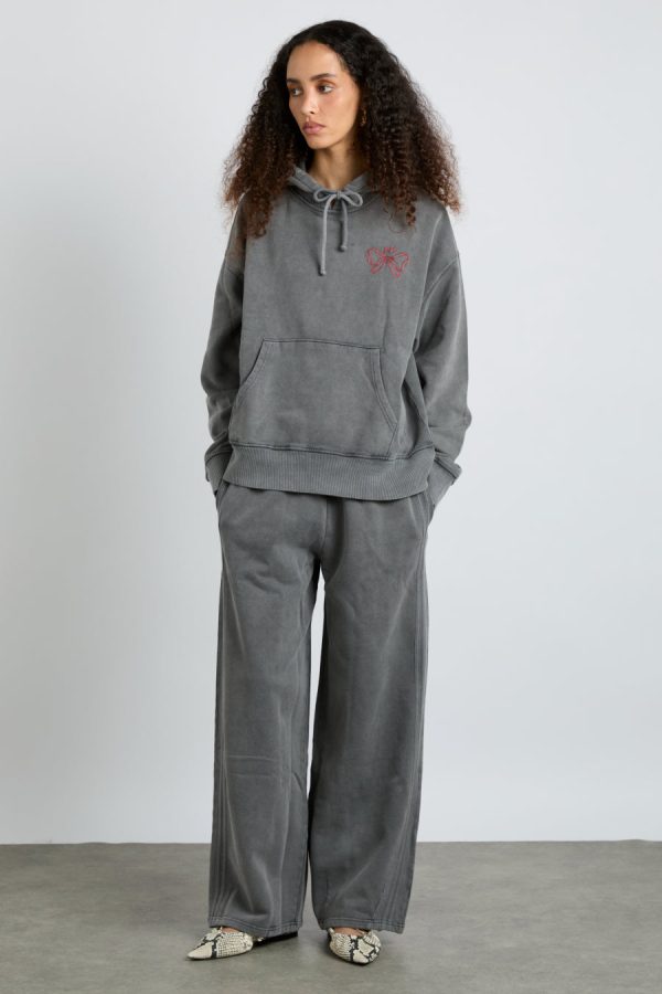 Tops | Women Damson Madder hayley hoodie - grey wash None - Image 4