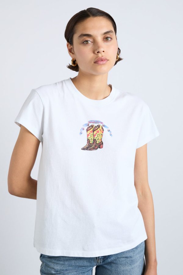 Tops Women | cowboy boot shrunken tee None Damson Madder